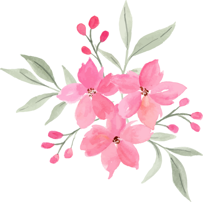 Watercolor flower bouquet.