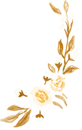 watercolor gold frame flower wreath